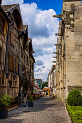 Maisons à colombages dans les rues de la ville médiévale de Troyes