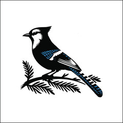 blue bird on a white background