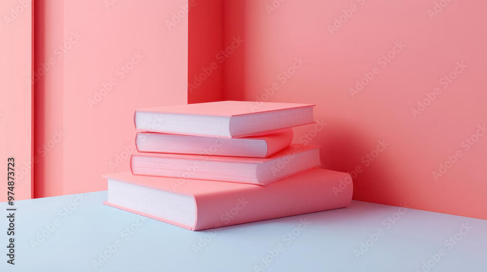 Canvas Prints pink books corner.