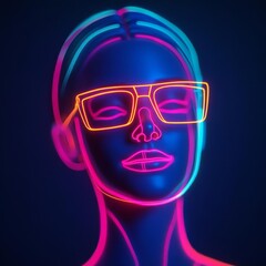 Holographic influencer tools, AI-driven engagement, sleek neon look