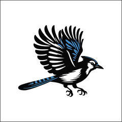 blue bird on a white background