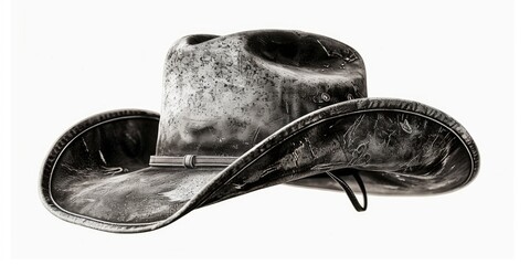 A classic cowboy hat in black and white