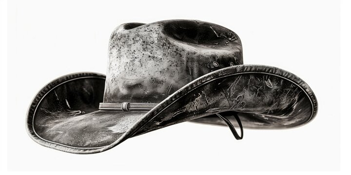 A classic cowboy hat in black and white