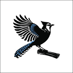 blue bird on a white background