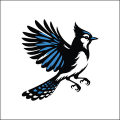 blue bird on a white background