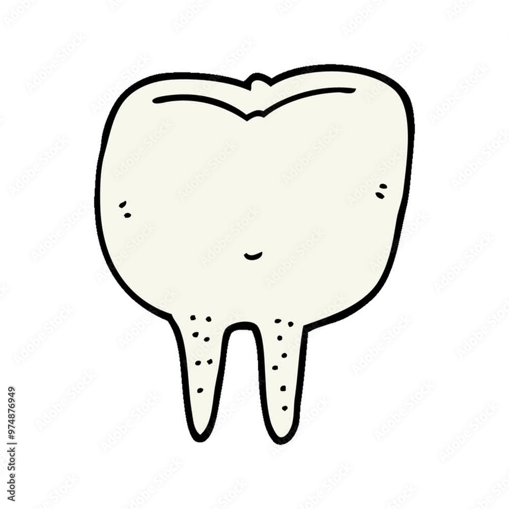 Sticker cartoon tooth