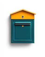 Mailbox isolate on white background, postal service design,