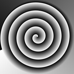 Black and white hypnotic spiral background