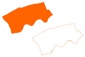 Lopik municipality (Kingdom of the Netherlands, Holland, Utrecht province) map vector illustration, scribble sketch map