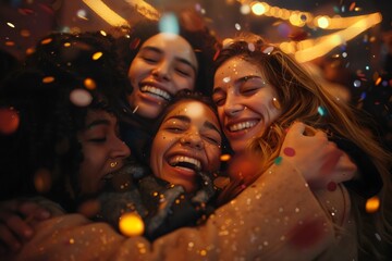 amigas festejando de fiesta