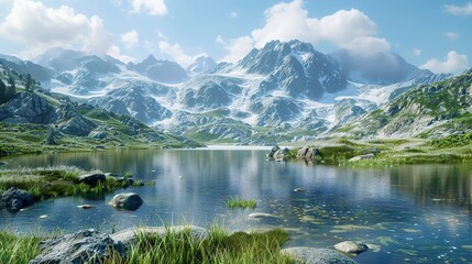 Serene Mountain Lake Landscape Photography