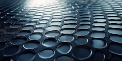 Fototapeta premium A close-up view of a textured surface with glossy circular patterns, creating a modern and sleek aesthetic for design projects.