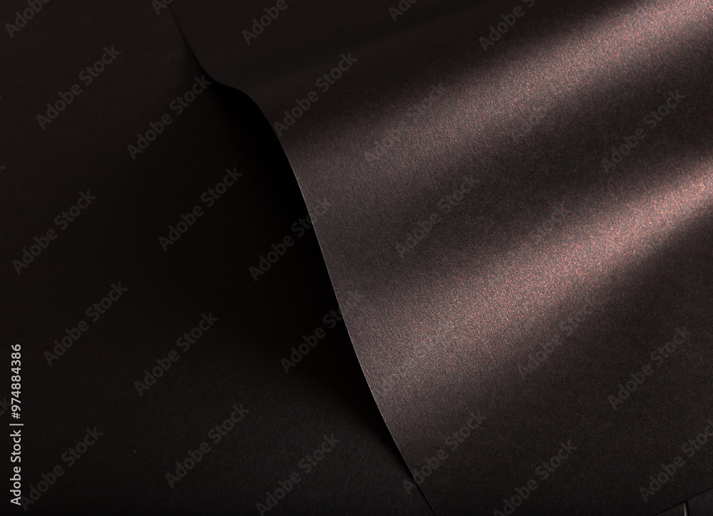 Poster chocolate brown paper texture with minimalist backdrop Clean surface and glow effect with curved glossy overlay Luxury structure and modern gradient fold