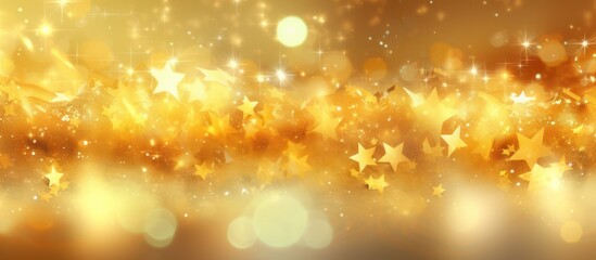 Naklejka premium Golden Starry Background