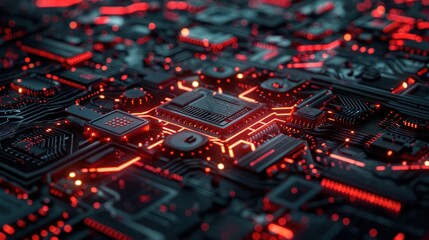 Fototapeta premium close up of a circuit board