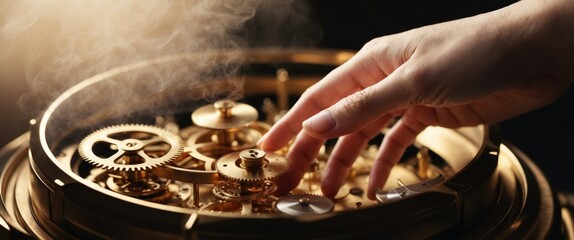 Intricate clockwork mechanisms showcase craftsmanship and innovation in a luxurious setting, emphasizing precision and timeless design concepts.