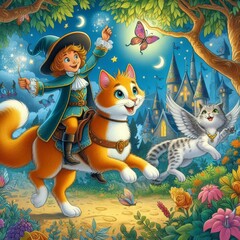 Fototapeta premium fairy tale about cats