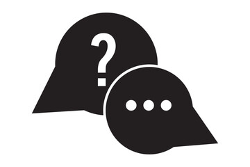 Question mark icon set. Bubble question icon, FAQ questions symbol on a white background.