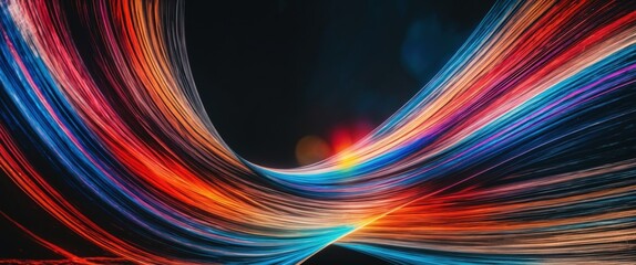 Fototapeta premium Vibrant abstract swirl of colors and light showcasing dynamic motion and energy, perfect for backgrounds in creative and technological contexts.