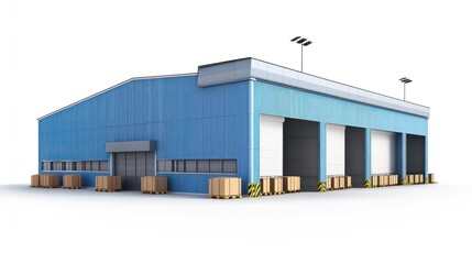 Obraz premium Warehouse isolate on white background, industrial design,