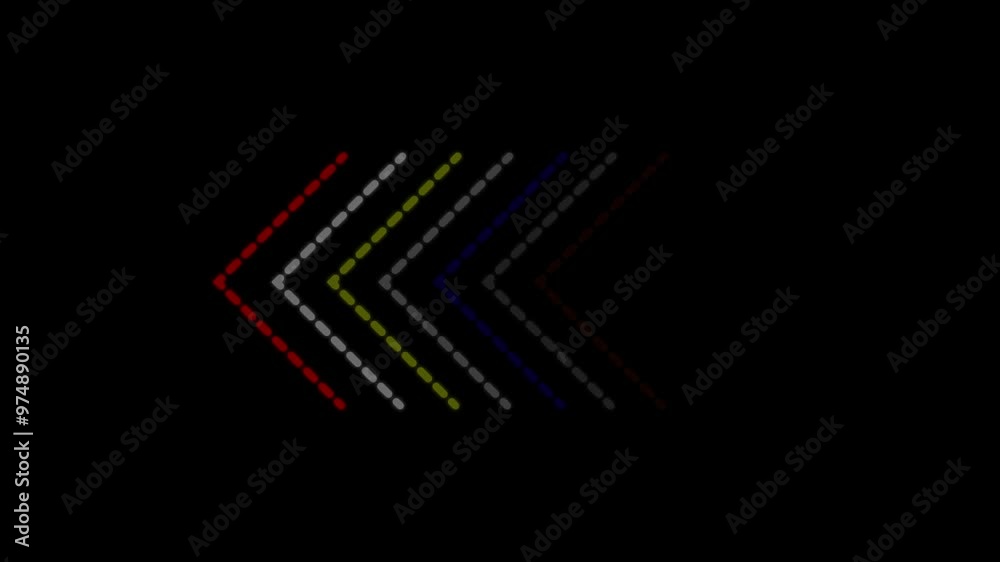 Poster colorful arrow loops in a smooth, vibrant flow. animated arrows load with seamless background moveme