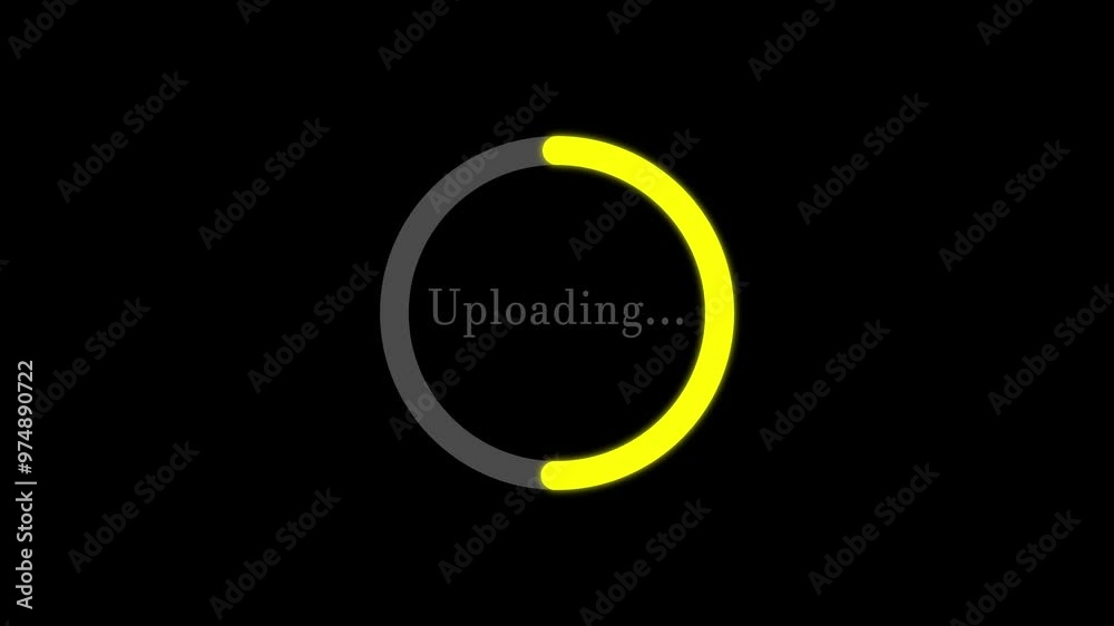 Poster uploading or downloading icon. loading bar or progressing animation.