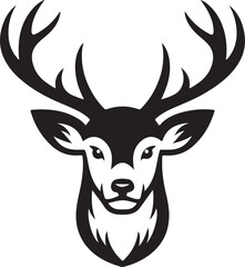 Naklejka premium Deer face silhouette vector design