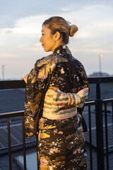 Japanese woman in a yukata 