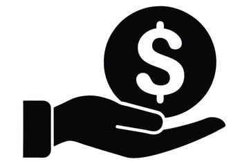 hand holding a sign silhouette illustration