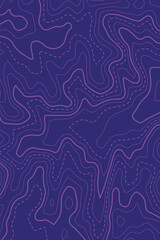 Topographic map background. Generating a terrain elevation map. Grid map. Contour map. Valleys and mountains. Geography concept. Wavy background. Vector illustration.