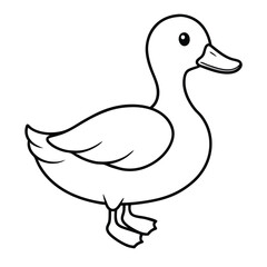 Obraz premium a cute Duck, vector silhouette illustration, isolated white background,