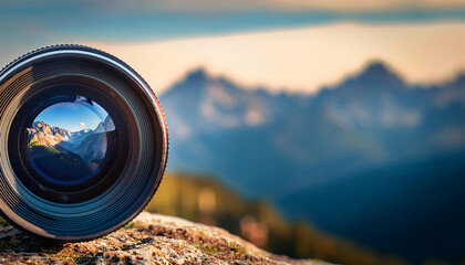 Mountain Range Through a Lens