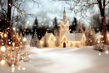 Fototapeta premium Christmas Snow Scene