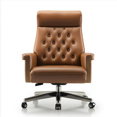 Fototapeta premium Desk And Leather Chair Isolate