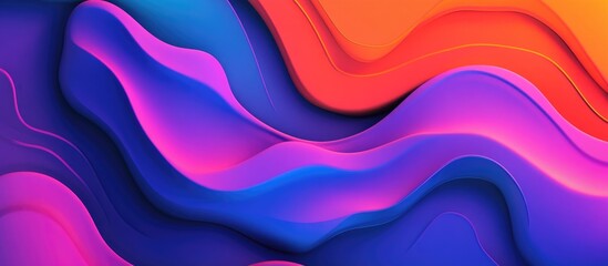 Abstract 3D Fluid Art With Vibrant Neon Background Wallpaper
