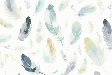Feathers pattern abstract background. Textile and fashion concept. Illustration for wallpaper, design, textile. Plumage texture
