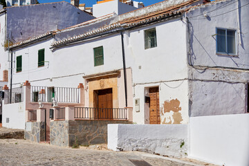 Ancient, house and architecture building in town for village travel, history tourism and vintage location. Urban, real estate and abandoned for traditional culture, holiday and destination in Spain
