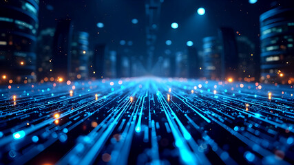 The 3d technology abstract neon light background