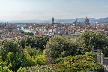 Panoramic of Florence and the Arno River, Tuscany.