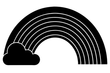 Obraz premium rendering of dynamic Rainbow silhouette line art