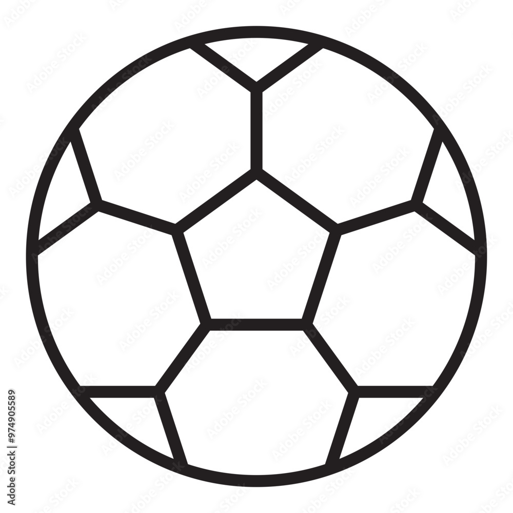 Wall mural soccer ball line icon