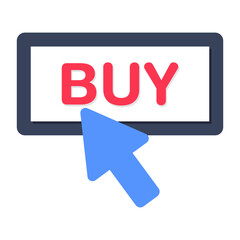 A flat rounded design icon of buy button 