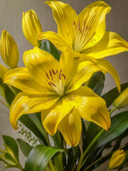 Obraz premium yellow lily flower