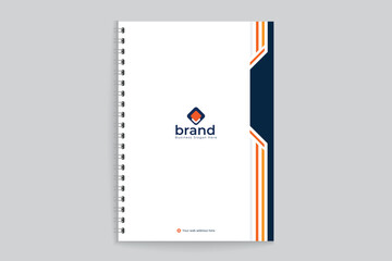 Orange color shape notebook cover design