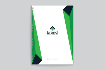 Modern  notebook cover design black and green color