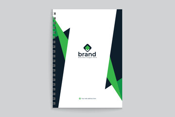 Modern  notebook cover design black and green color