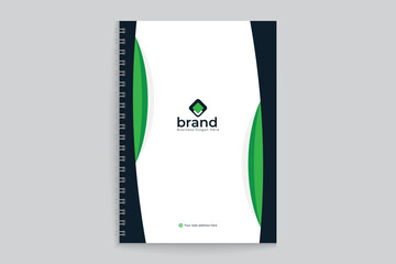 Modern  notebook cover design black and green color
