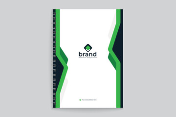 Modern  notebook cover design black and green color