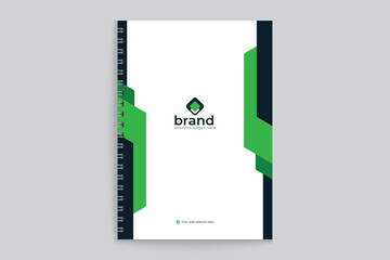 Modern  notebook cover design black and green color