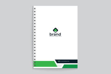 Modern  notebook cover design black and green color